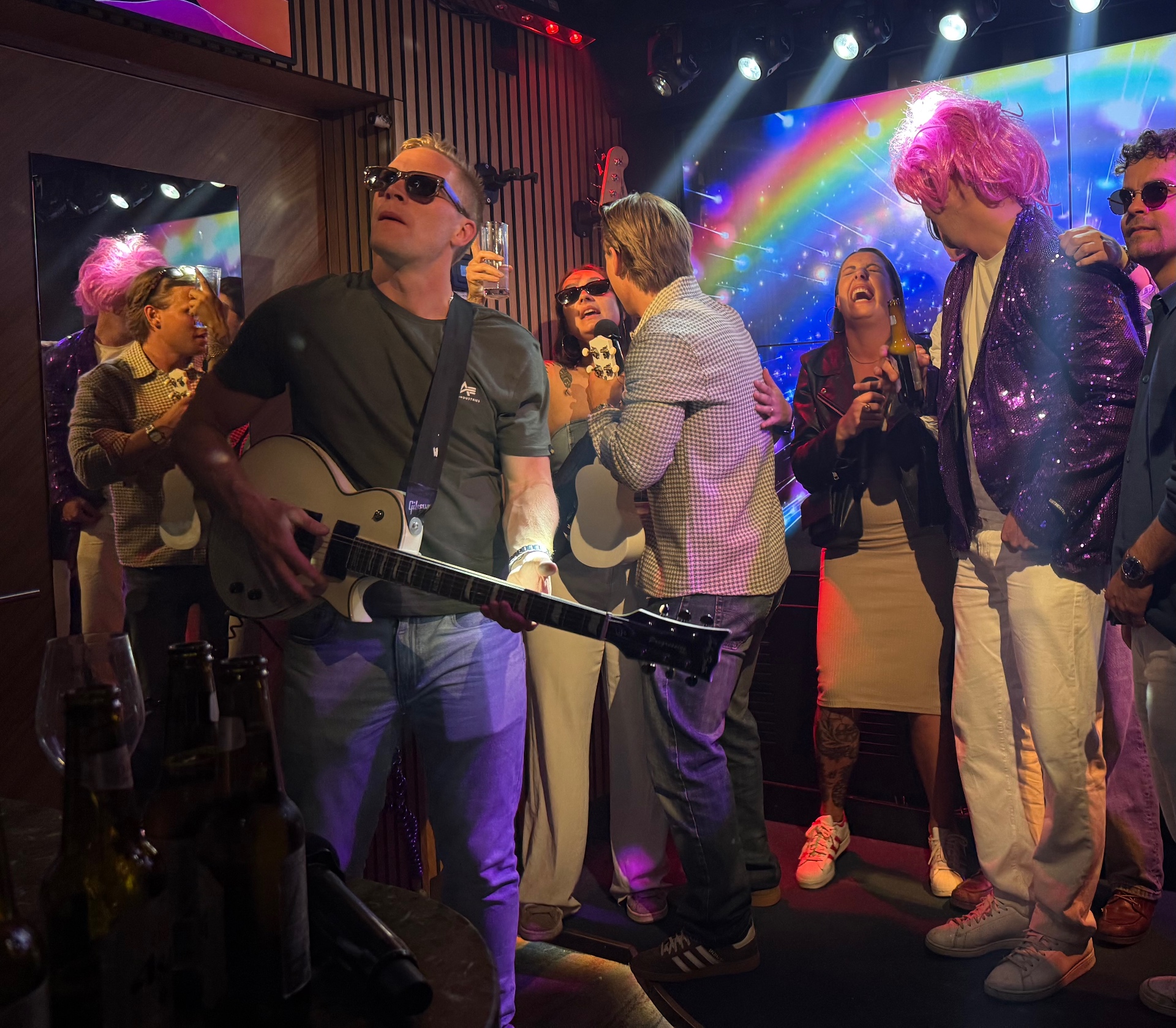 The Hynk team at karaoke